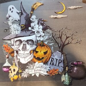Halloween Skull and Pumpkin Sticker Set